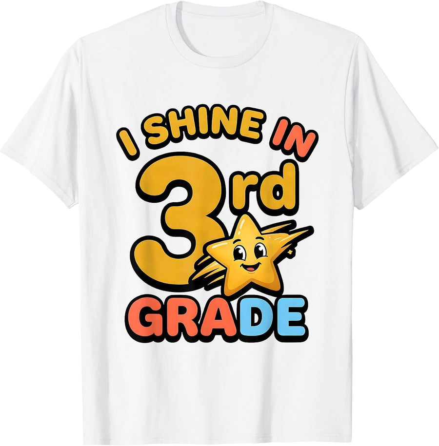 Men's I Shine In 3rd Grade Funny Back To School Kids Teachers T-Shirt - White