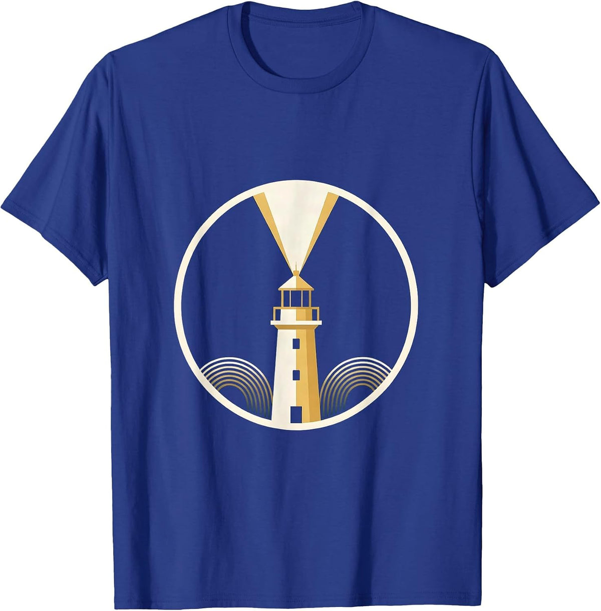 Autism Awareness Lighthouse Stormy Waves Graphic T-Shirt - Royal Blue