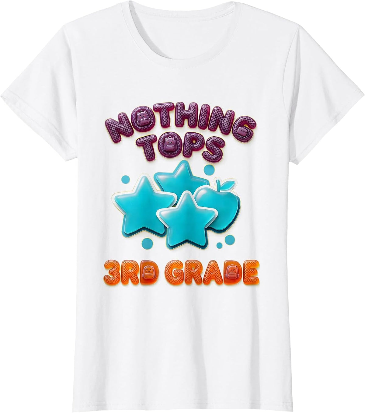 Nothing Tops 3rd Grade Funny Back To School Kids Teachers T-Shirt - White