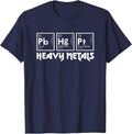 Heavy Metals Funny Science Chemistry Periodic Table T-Shirt - Navy Blue