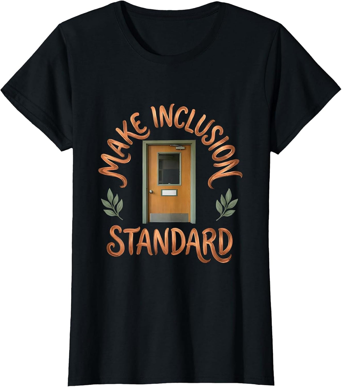 Women's Make Inclusion Standard Boho Special Education Teacher T-Shirt - Black