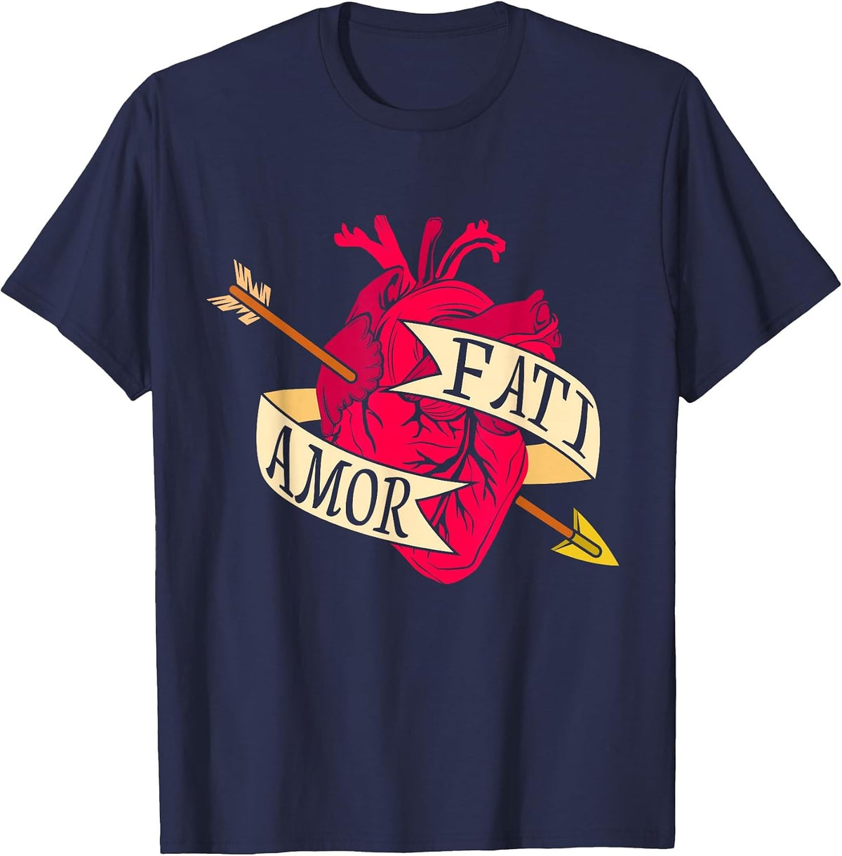 Stoicism Philosophy Shirts - Amor Fati T-Shirt T-Shirt - Navy Blue
