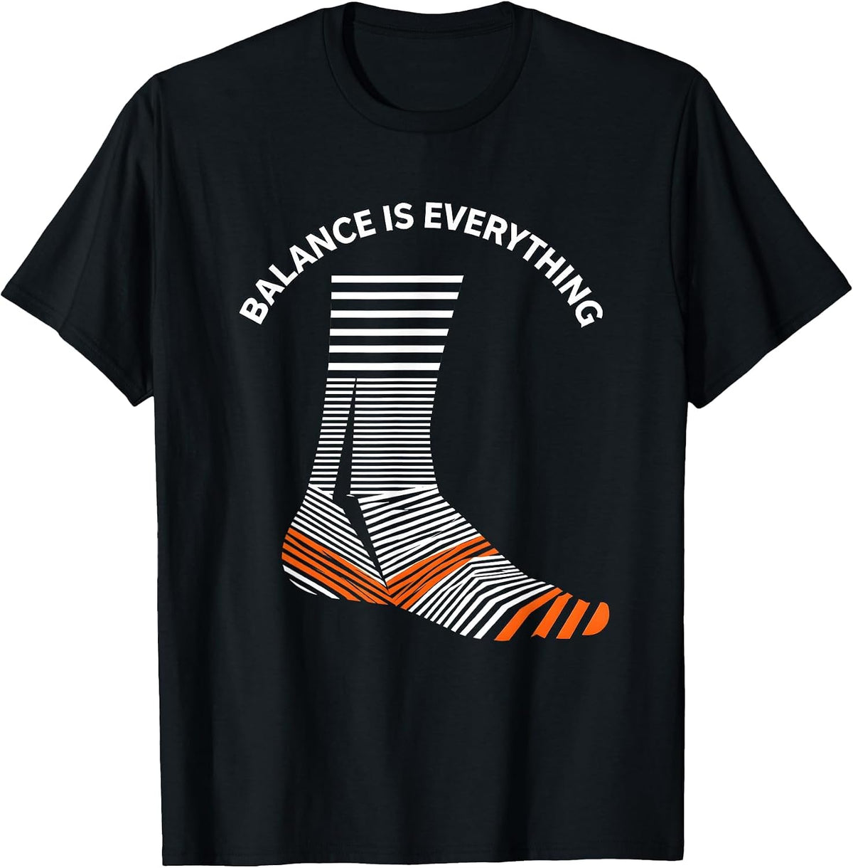 Men's Balance Is Everything Fall Prevention Design T-Shirt - Black