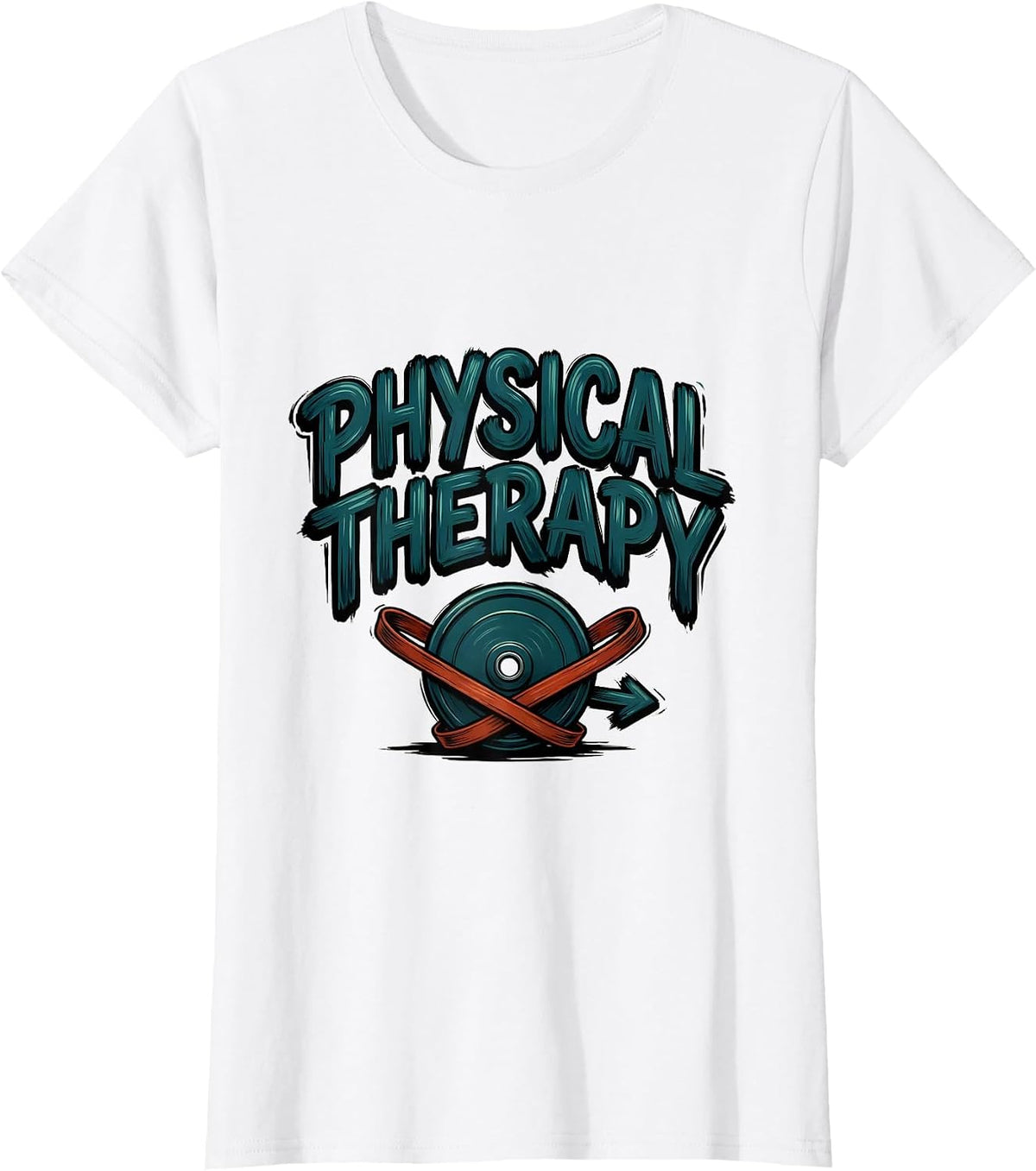 Women's Physical Therapy Retro Sign Painter Showcard Therapist Gift T-Shirt - White