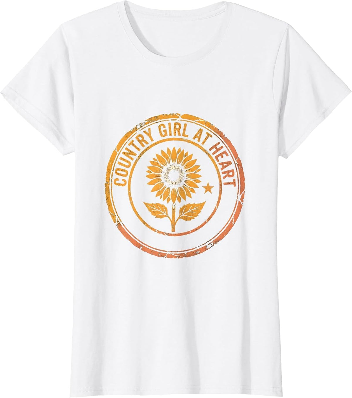 Country Girl At Heart Rustic Southern Design T-Shirt - White