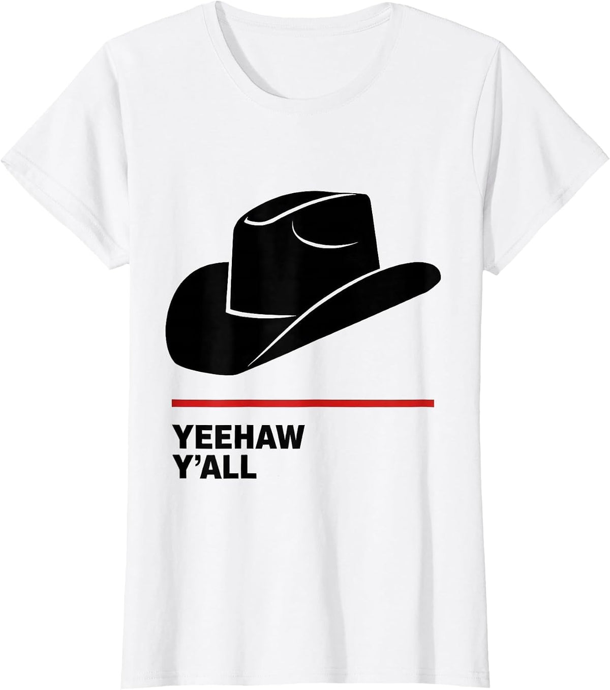 Yeehaw Y'all Cowgirl Western Graphic Design T-Shirt - White