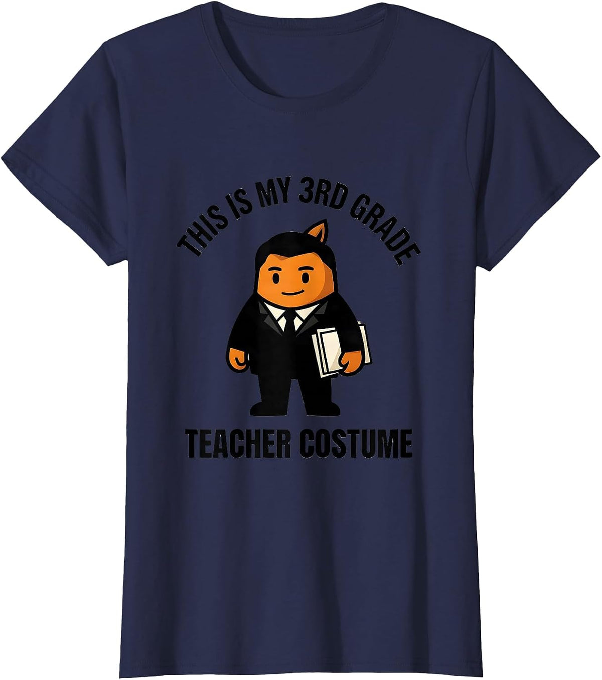 Women's This Is My 3rd Grade Teacher Costume Funny Halloween School T-Shirt - Navy Blue