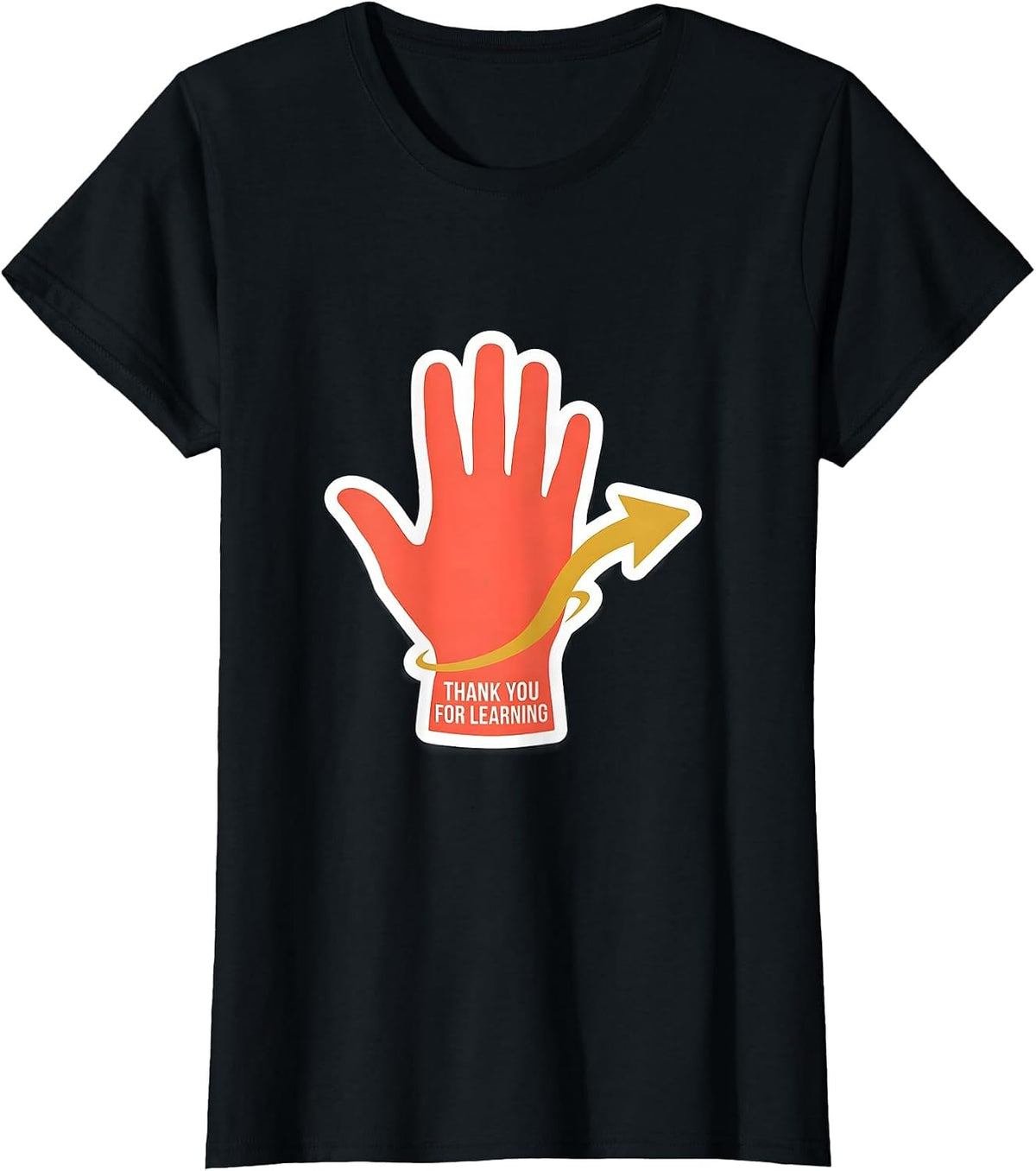 Women's Thank You For Learning Funny ASL Sign Language Teacher T-Shirt - Black