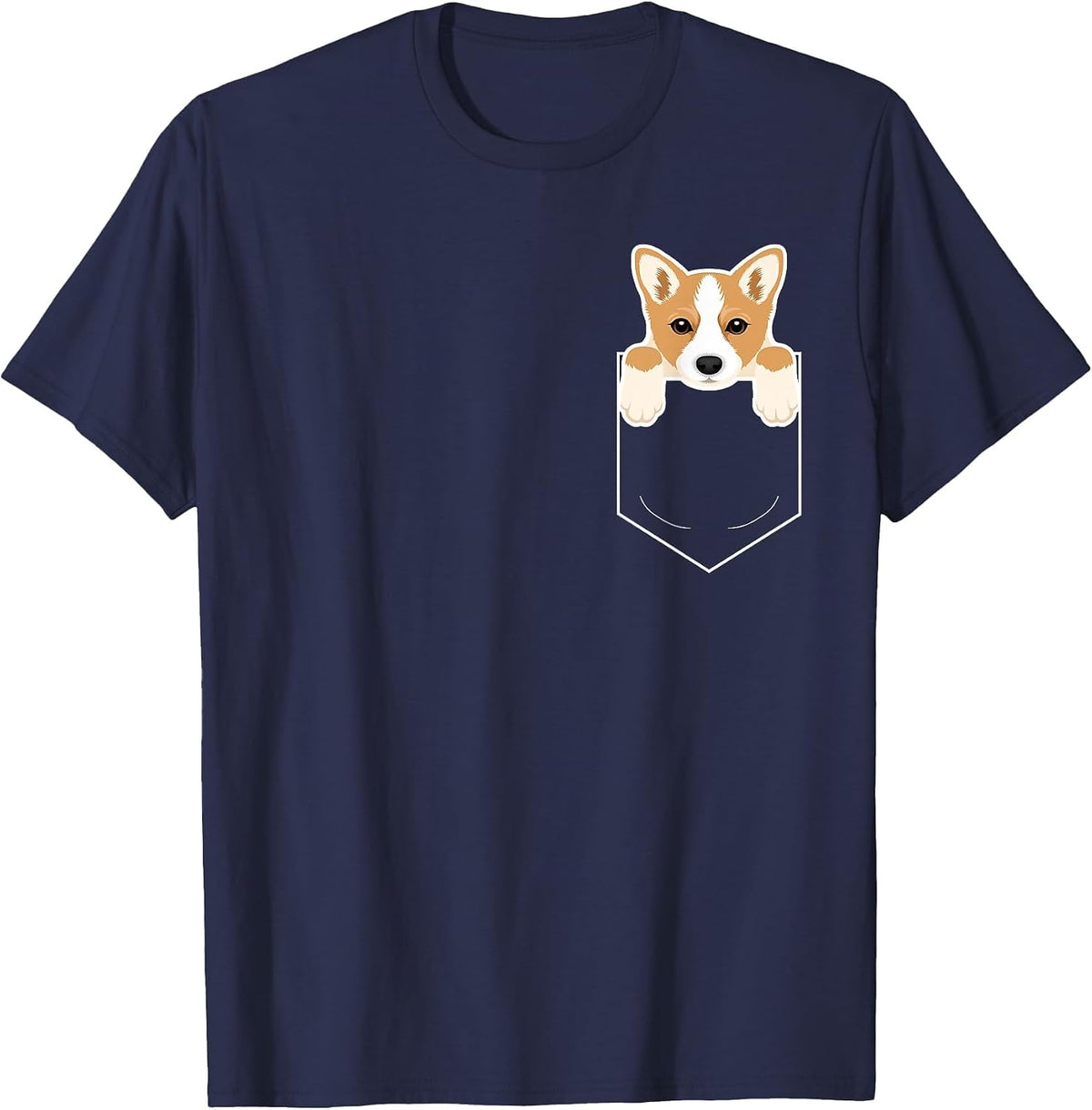 Corgi in My Pocket Cute Dog Owner T-Shirt T-Shirt - Navy Blue