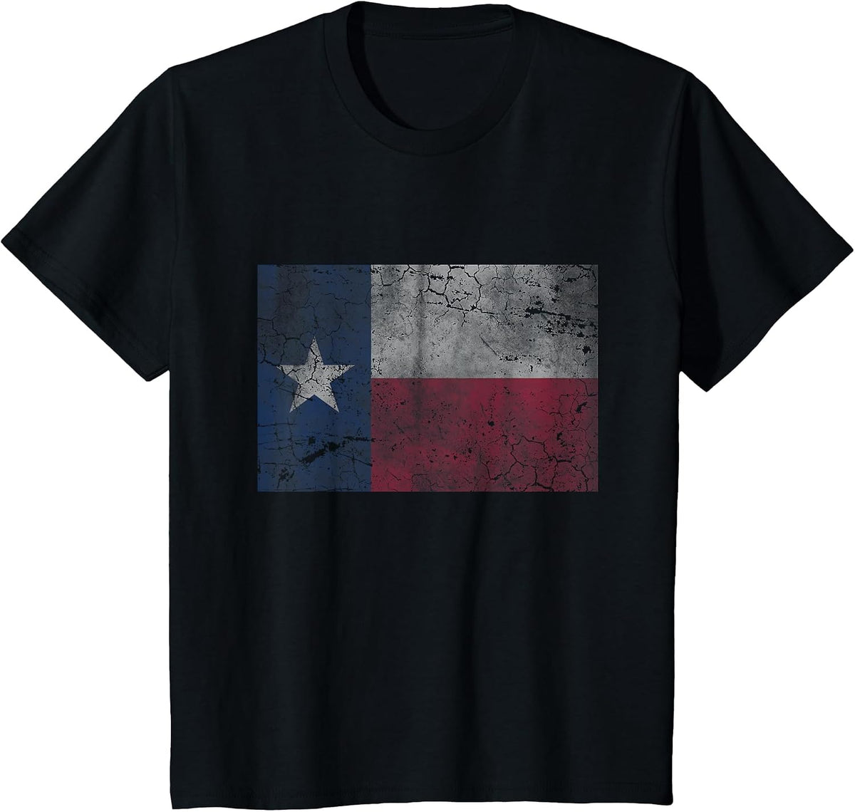 Vintage Texas Flag Retro Fade Men Women Kids T-Shirt - Black