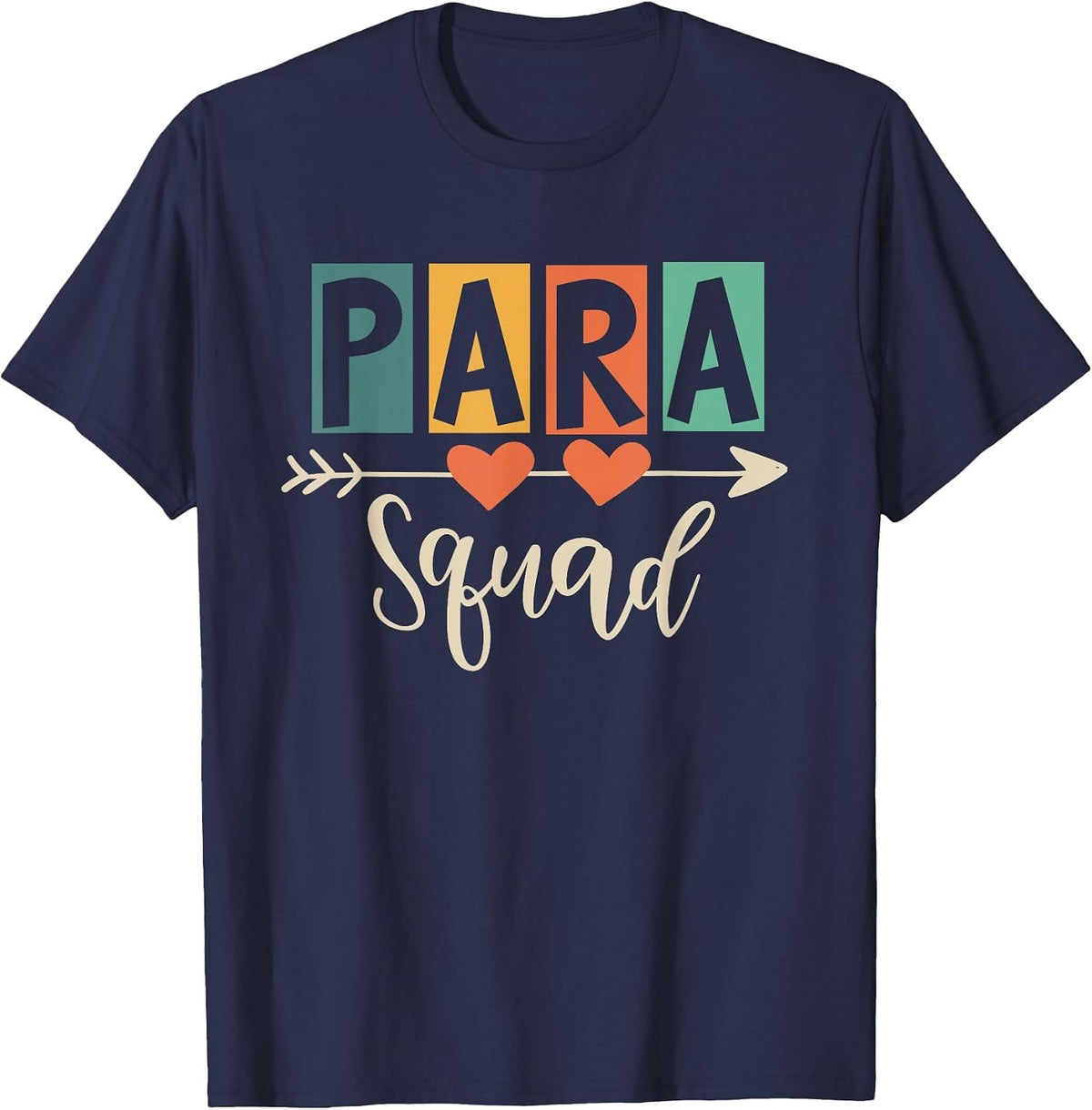 para Squad Paraprofessional Educator Teacher Education T-Shirt - Navy Blue
