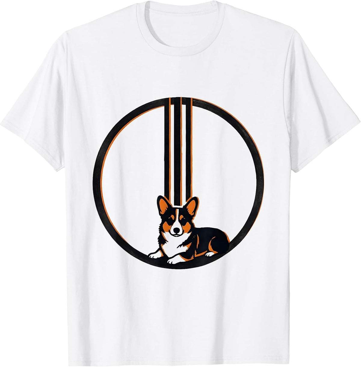 Men's Corgi Minimalist Breed Lover Retro Humor T-Shirt - White