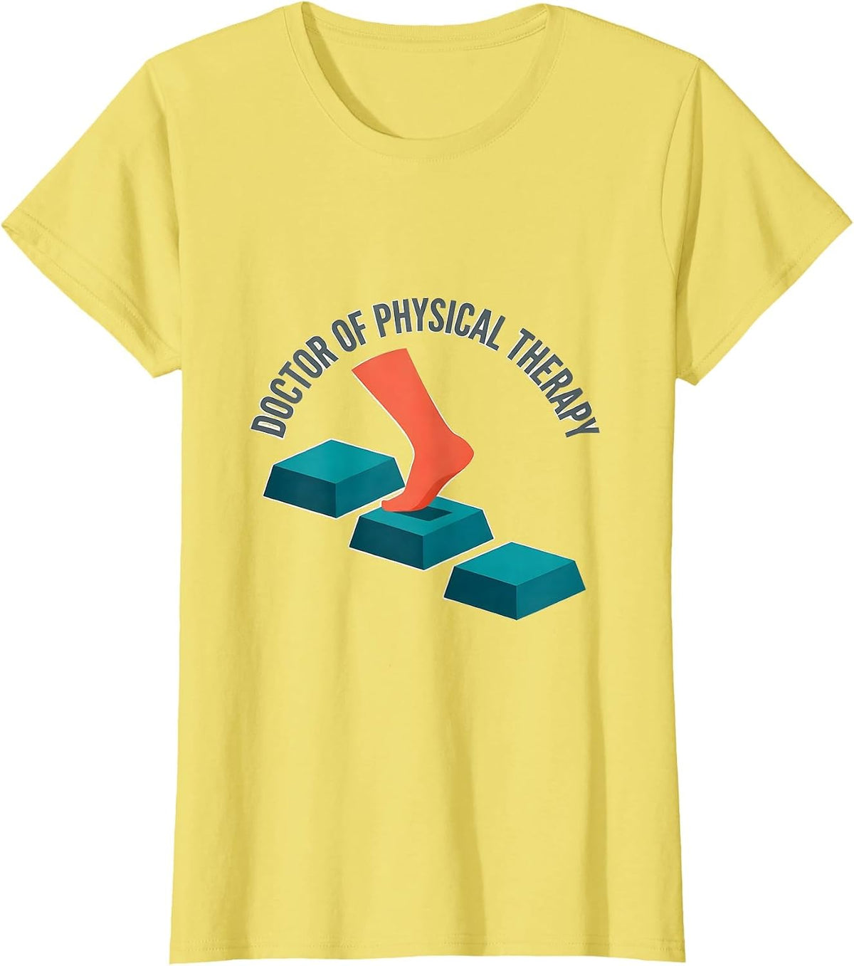 Doctor of Physical Therapy Flat Vector Physical Therapist PT T-Shirt - Lemon Yellow