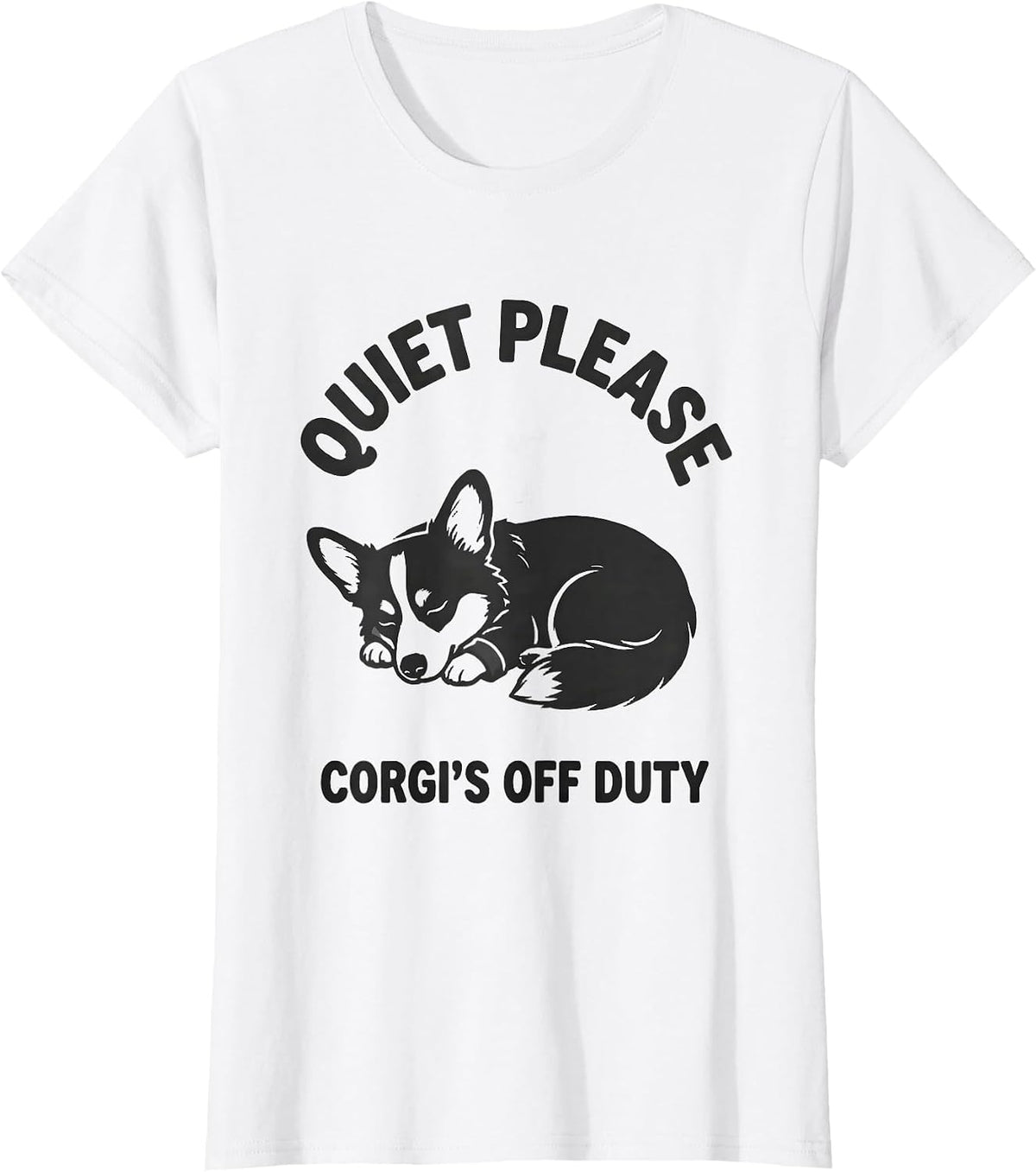 Quiet Please, Corgi's Off Duty Funny Corgi Pajama Holiday T-Shirt - White