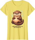 Women's I Trap Bubbles In My Fur. Must Be An Otter. Cute Kawaii T-Shirt - Lemon Yellow