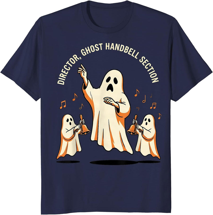 Director, Ghost Handbell Section Funny Music Teacher T-Shirt - Navy Blue