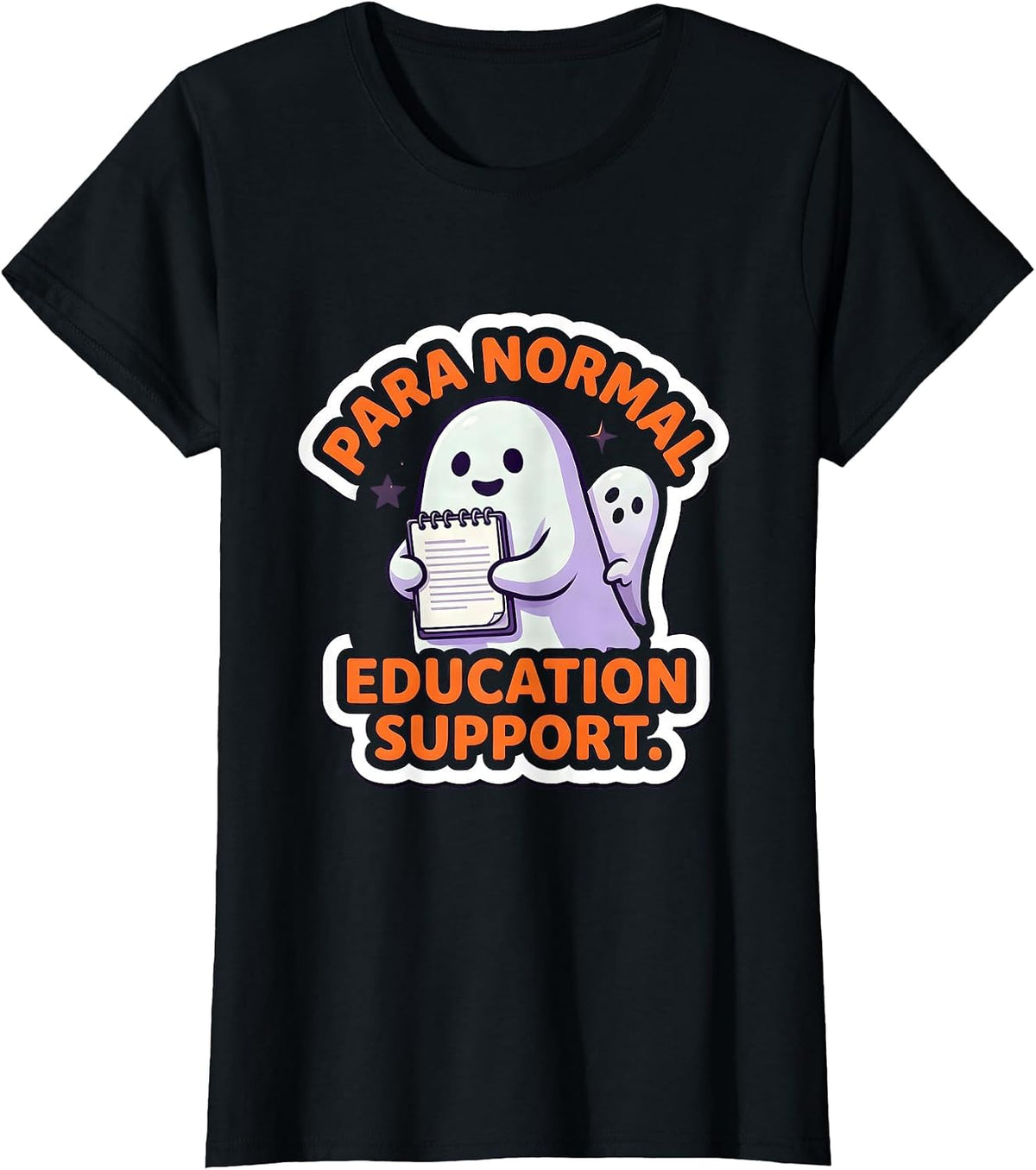 Women's Para Normal Education Support Ghost SpEd Paraprofessional T-Shirt - Black