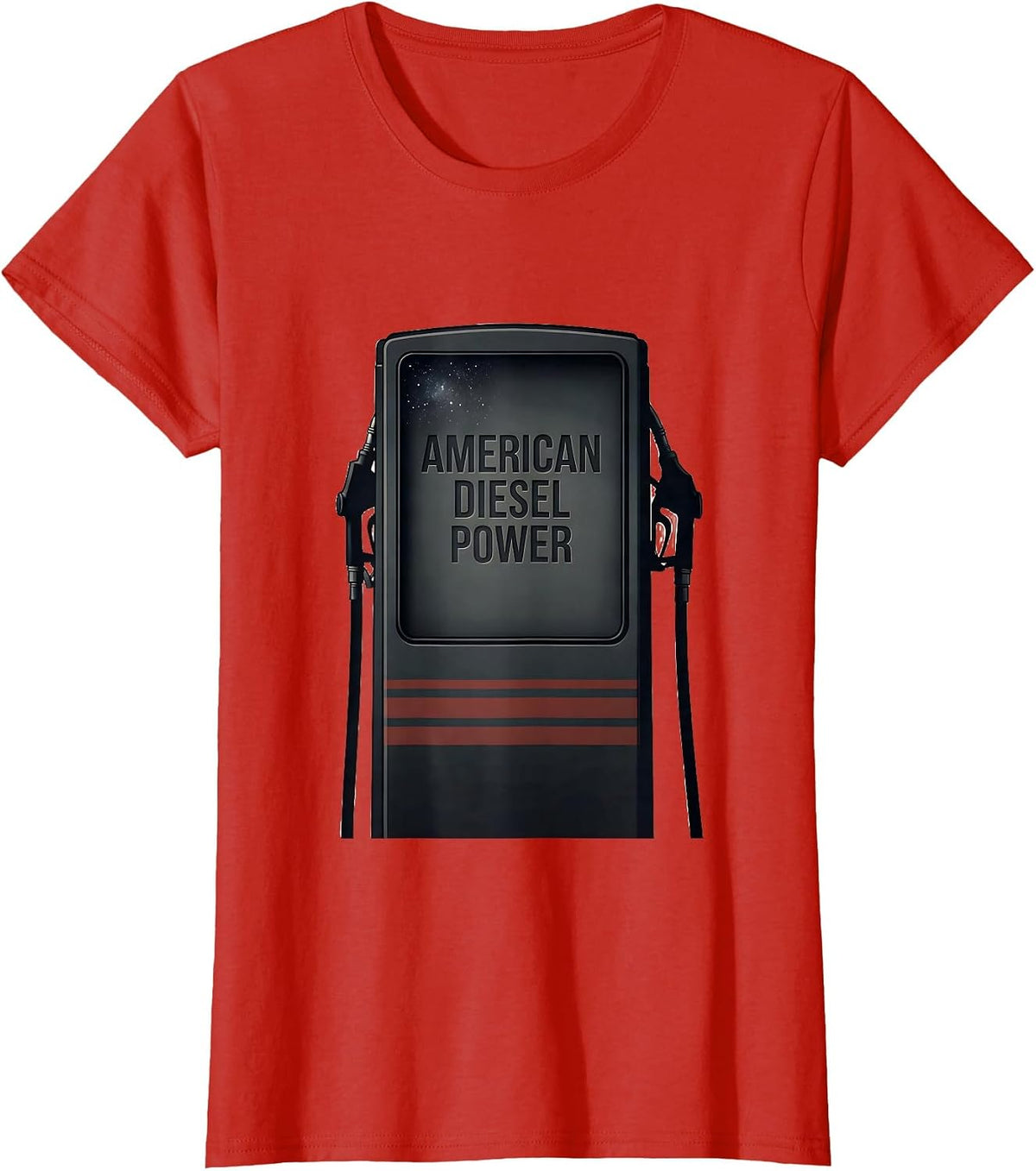 American Diesel Power Minimalist Trucker Occupational Pride T-Shirt - Red