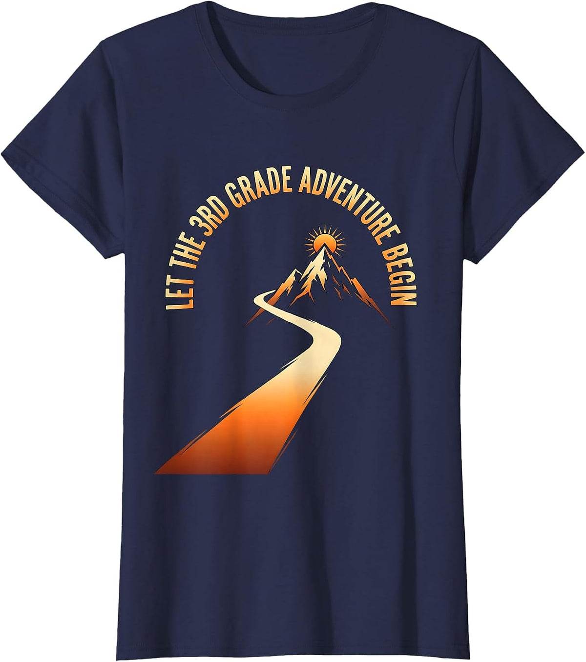 Women's Let The 3rd Grade Adventure Begin Funny 3rd Grade Teacher T-Shirt - Navy Blue
