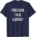 Pretend I'm A Clarinet Halloween Costume Couples Matching T-Shirt - Navy Blue