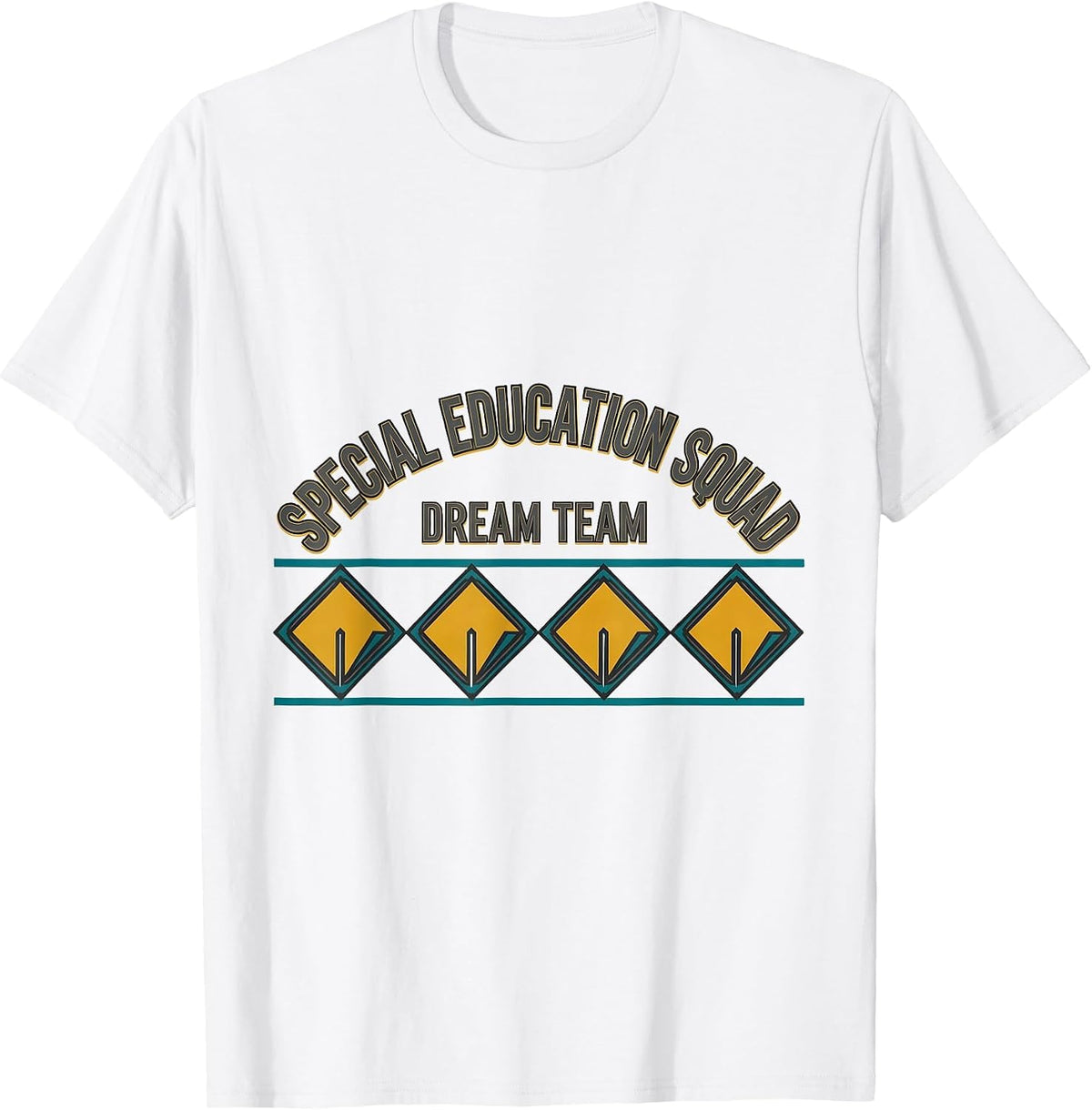 Men's Special Education Squad Dream Team Midcentury Modern Teacher T-Shirt - White