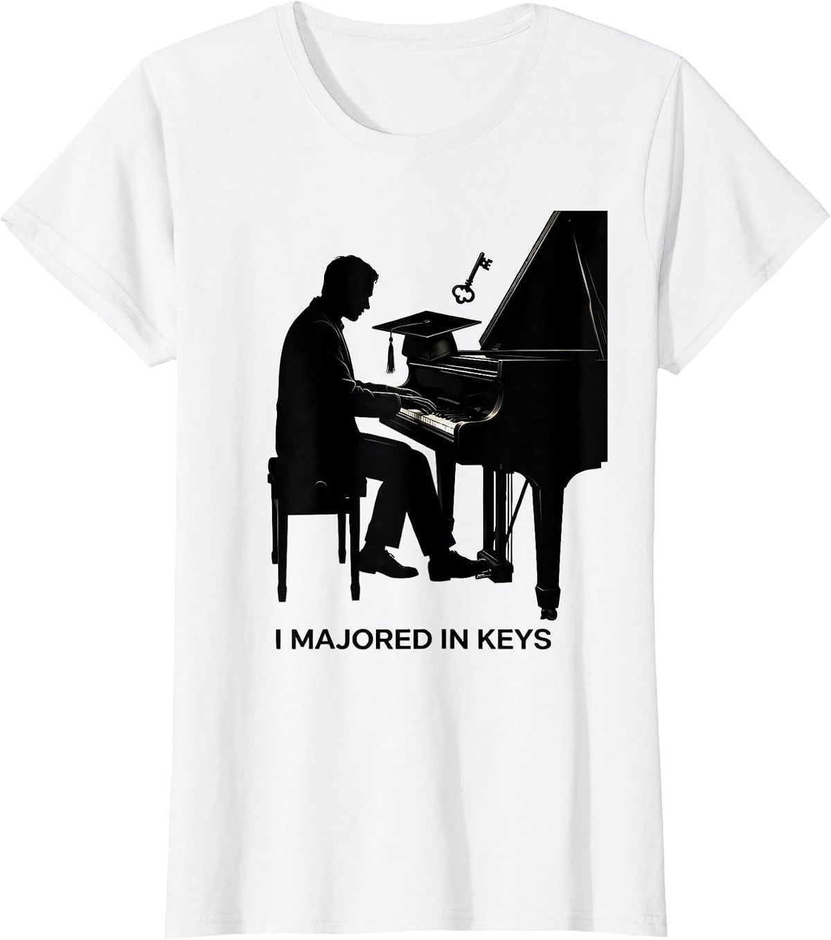 I Majored In Keys Funny Pianist Piano Teacher Gift T-Shirt - White