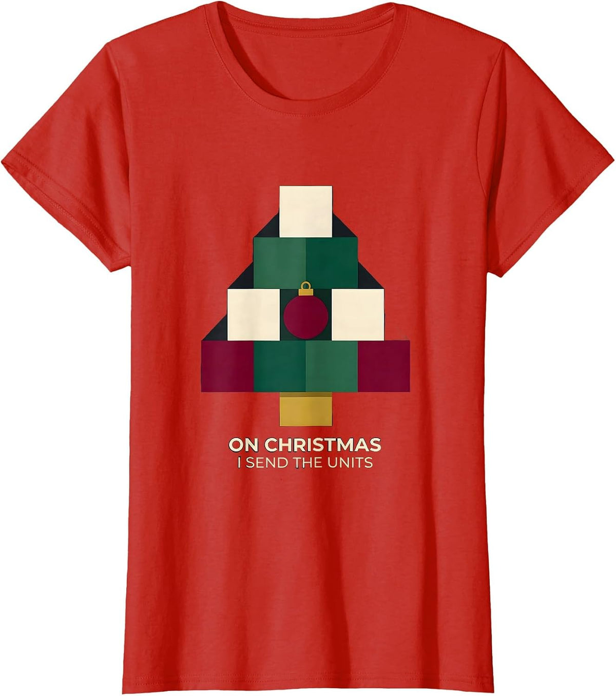 On Christmas, I Send The Units Funny 911 Dispatcher T-Shirt - Red