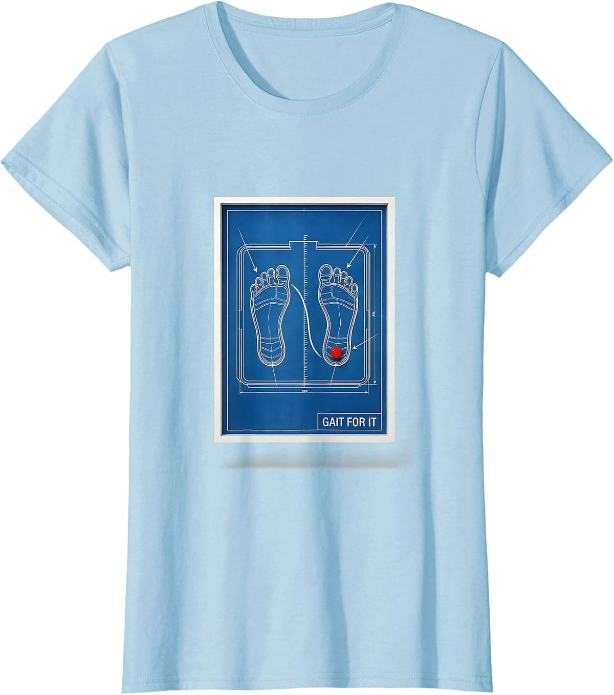 Gait For It Technical Blueprint Physical Therapist PT OT T-Shirt - Baby Blue