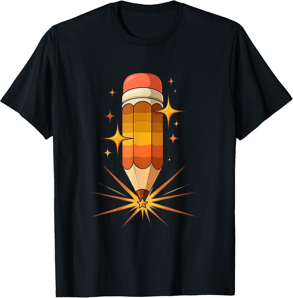 Men's Magical SPED Teacher Pencil Wand Sparkles Design T-Shirt - Black