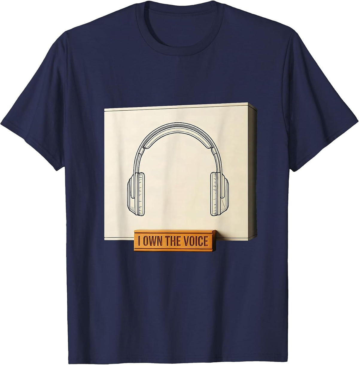 Men's I Own The Voice Minimalist 911 Dispatcher Thin Yellow Line T-Shirt - Navy Blue