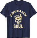 Forever a Dark Soul Skull Gothic Design T-Shirt - Navy Blue