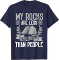My Rocks are Less Troublesome Than People Mineral Collection T-Shirt - Navy Blue