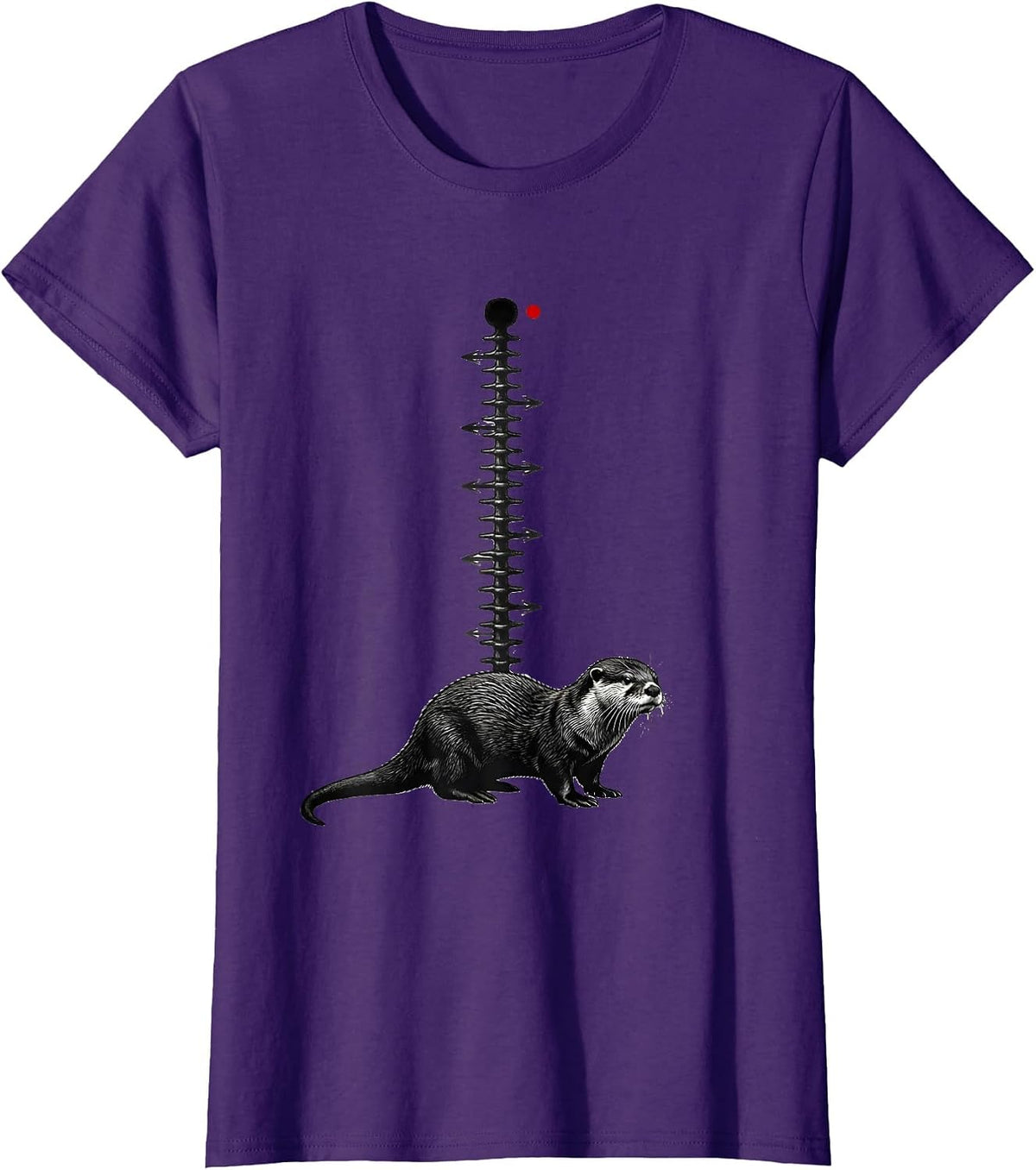 Women's Otter Spine Chart Animal Lover Species Reference T-Shirt - Purple