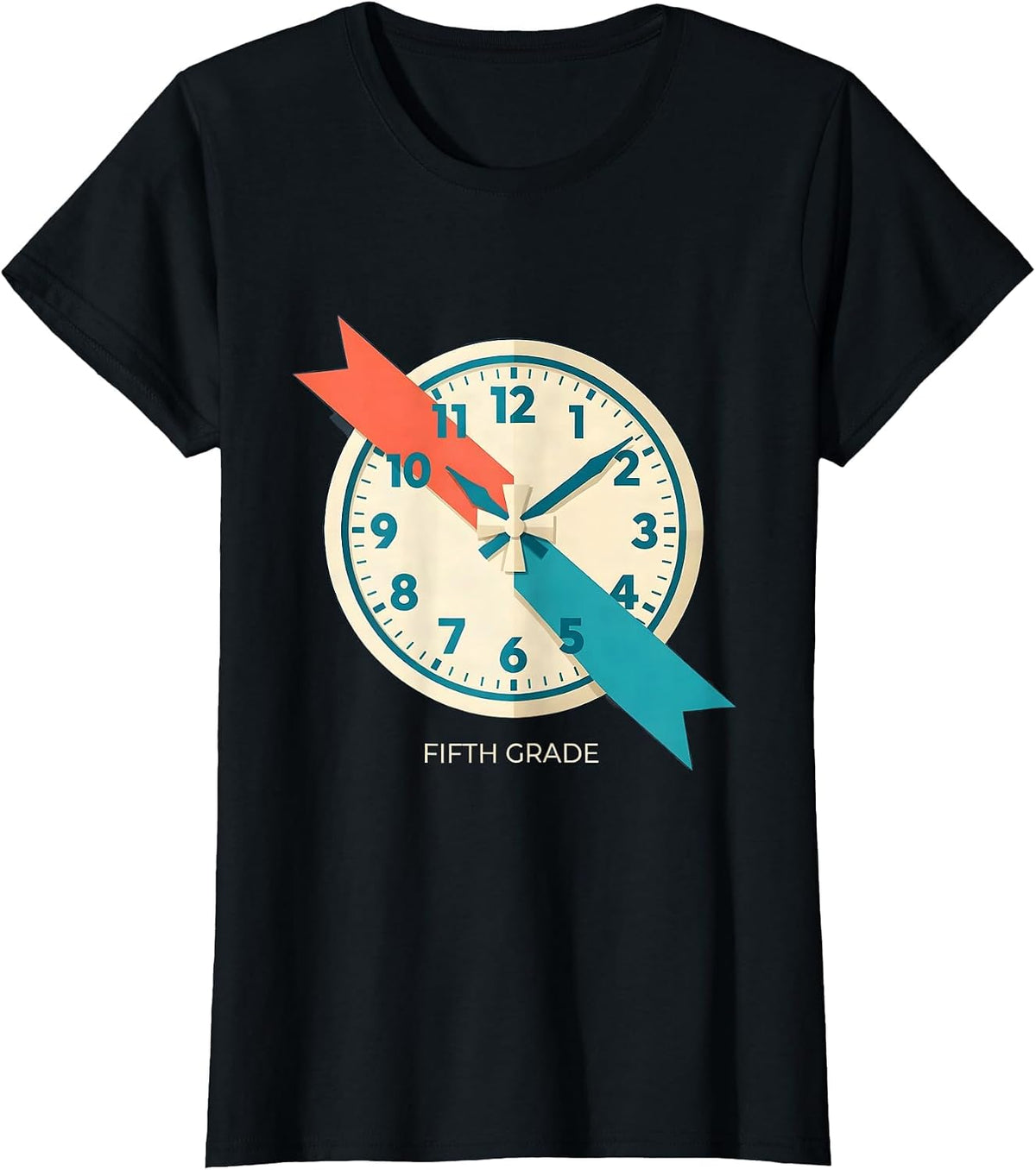 Fifth Grade Cute Preppy Back To School Elementary Girl T-Shirt - Black