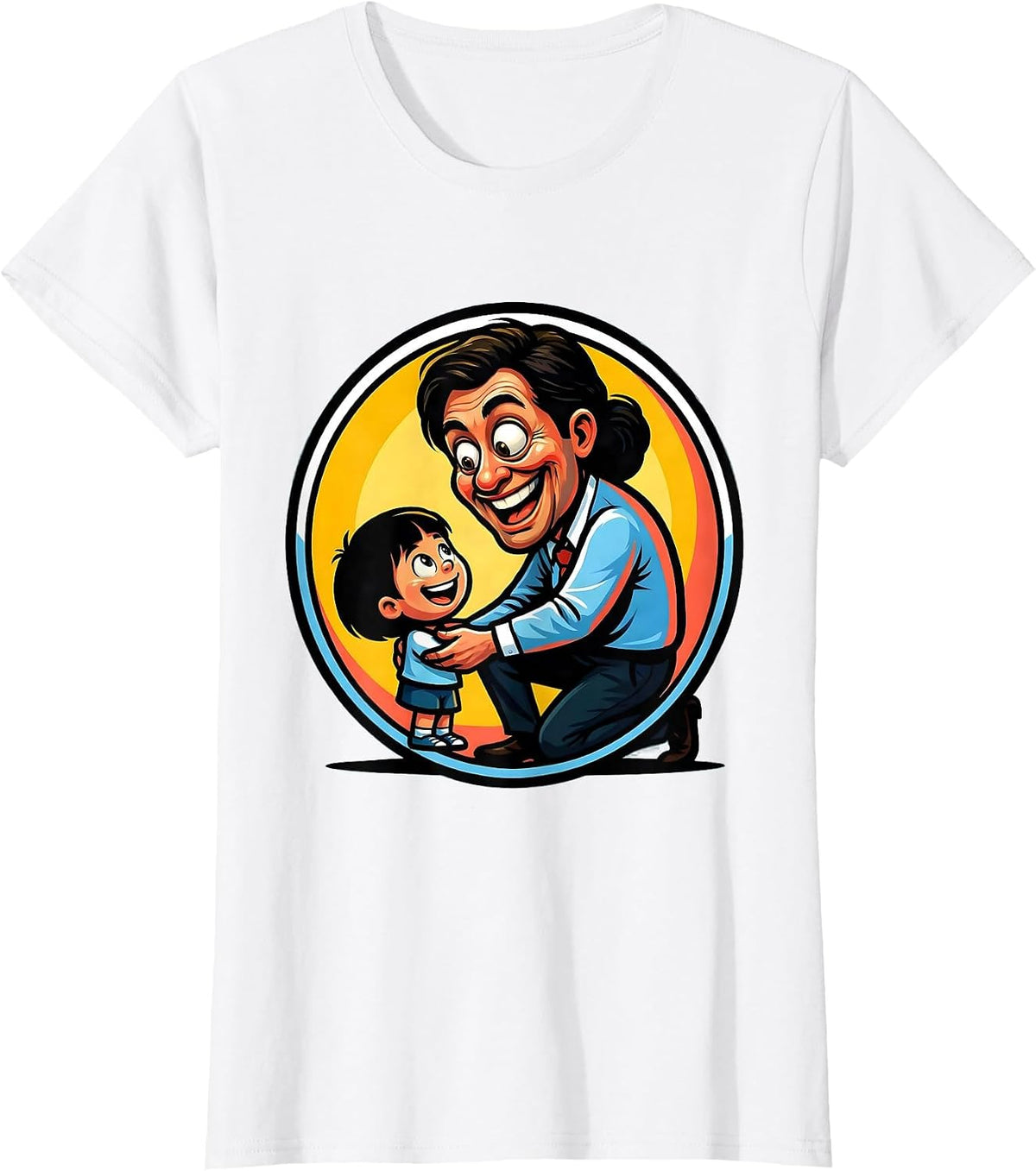 SPED Teacher Kneeling With Student Graphic T-Shirt - White