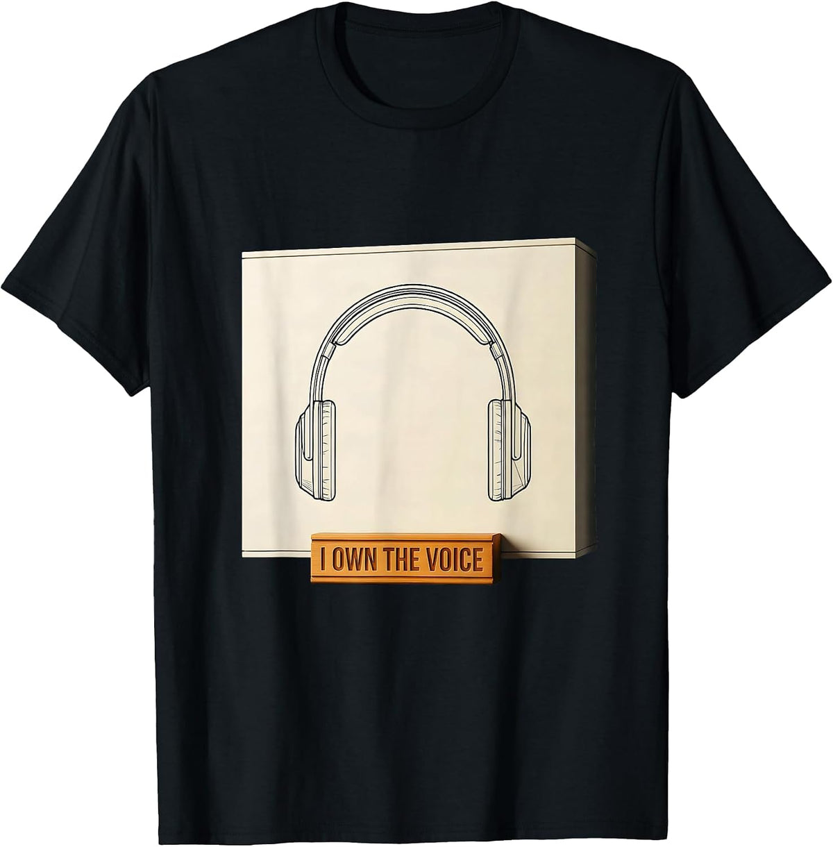 Men's I Own The Voice Minimalist 911 Dispatcher Thin Yellow Line T-Shirt - Black