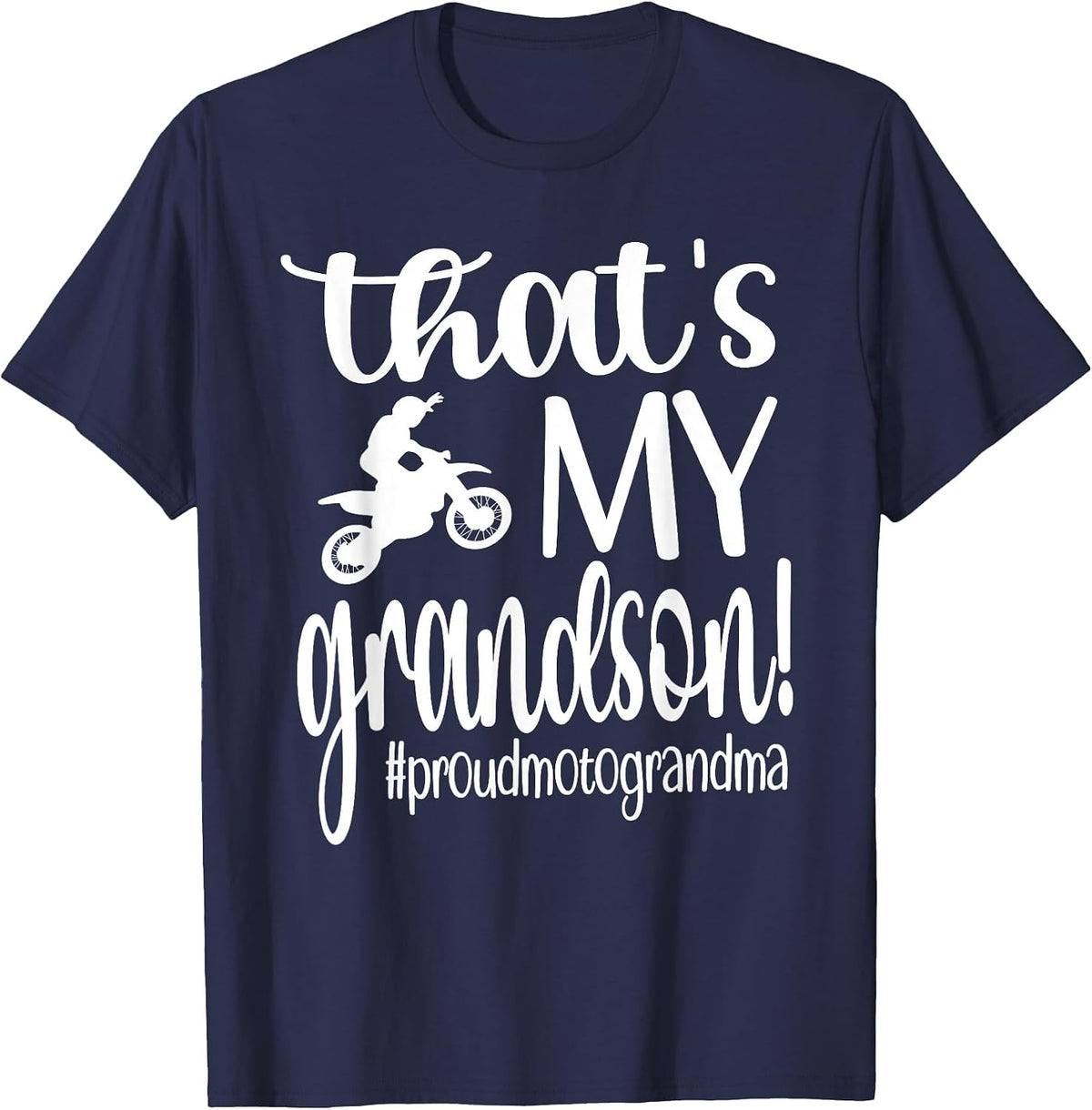 That's My Grandson Proud Motocross Grandma T-Shirt - Navy Blue