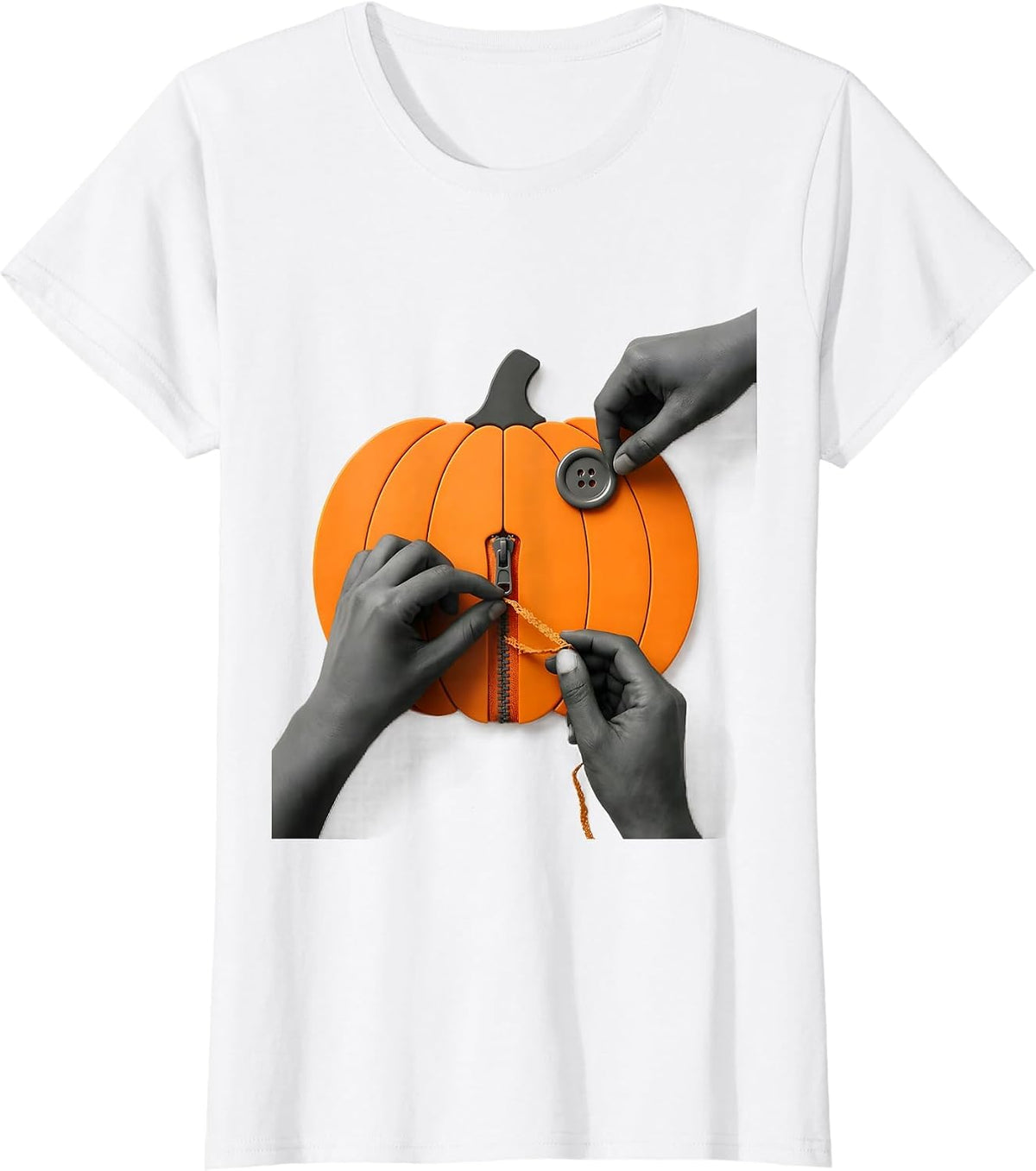 Women's Ghost Hands Minimalist Halloween Occupational Therapy Squad T-Shirt - White