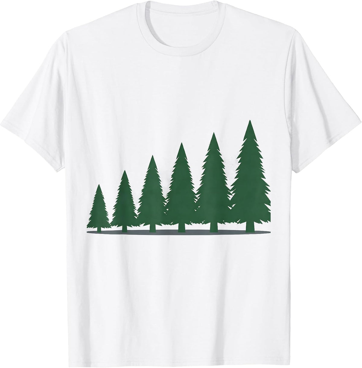 Men's Evergreen Tree Row Christmas Family Matching Holiday T-Shirt - White