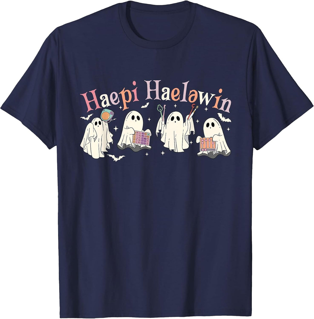 Happy Halloween Speech Language Pathology SLP Speech Therapy T-Shirt - Navy Blue