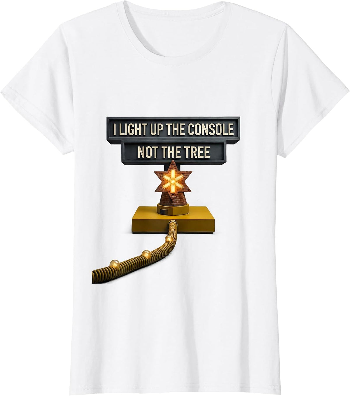 I Light Up The Console, Not The Tree Funny 911 Dispatcher T-Shirt - White