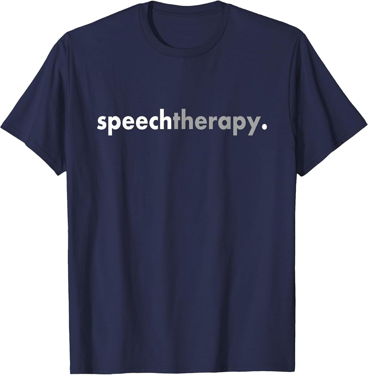 Minimalist Proud Therapist Teacher Speech Therapy T-Shirt - Navy Blue