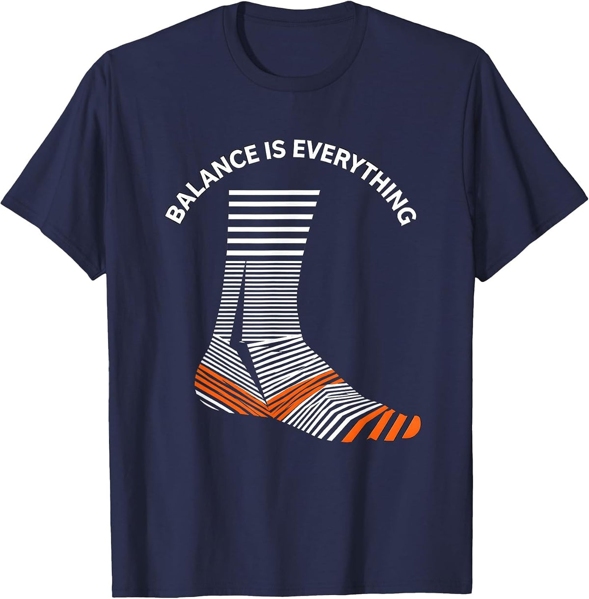 Men's Balance Is Everything Fall Prevention Design T-Shirt - Navy Blue