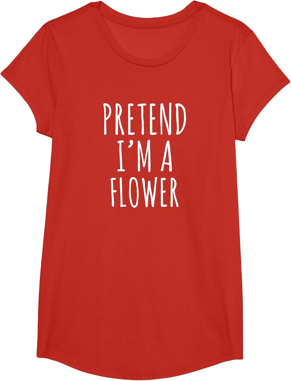 Flower Pretend I’m A Flower Funny Introvert Quote Design T-Shirt - Girls Red