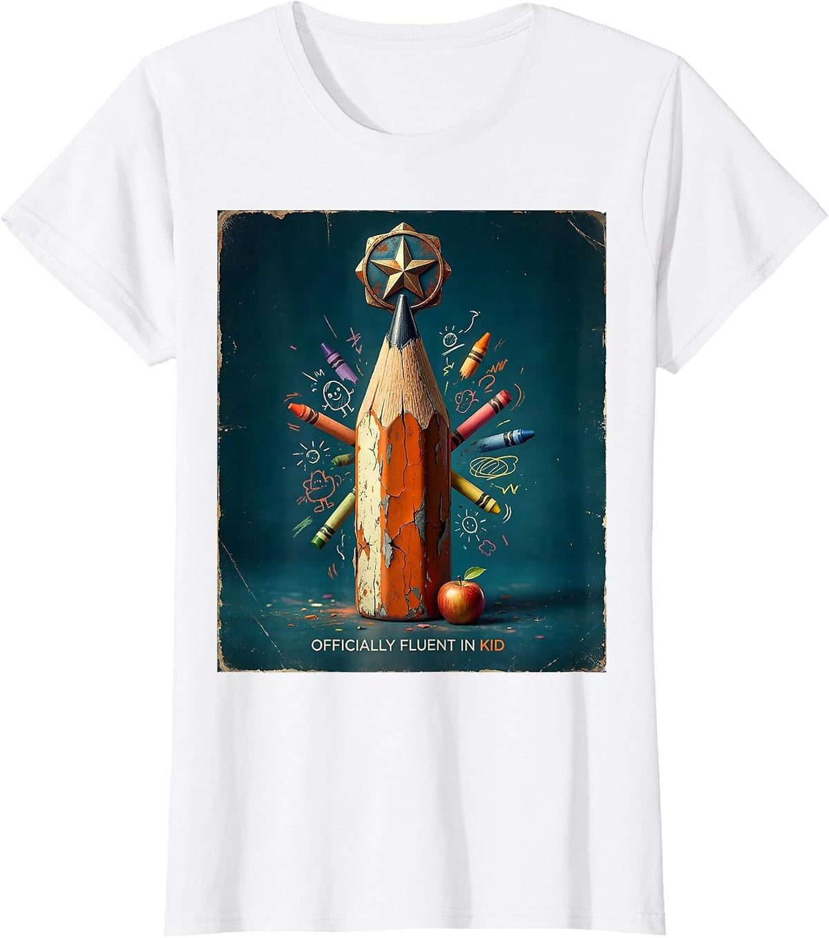 Officially Fluent In Kid 3rd Grade Teacher Design T-Shirt - White