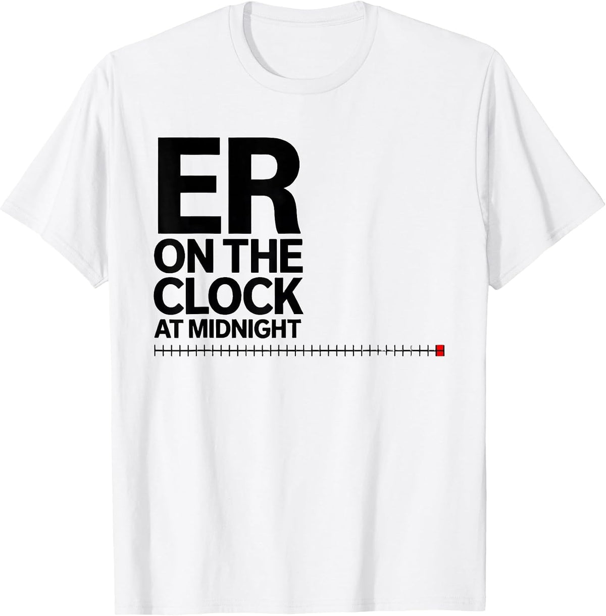 Men's ER On The Clock At Midnight Funny Nurse Crew New Years Eve T-Shirt - White