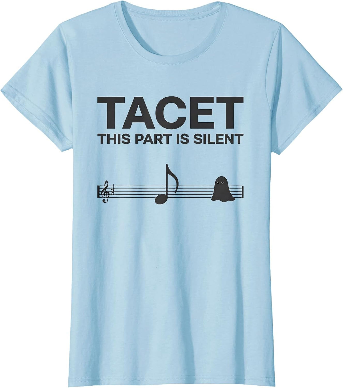 Women's Tacet This Part Is Silent Whimsical Art Teacher Halloween T-Shirt - Baby Blue