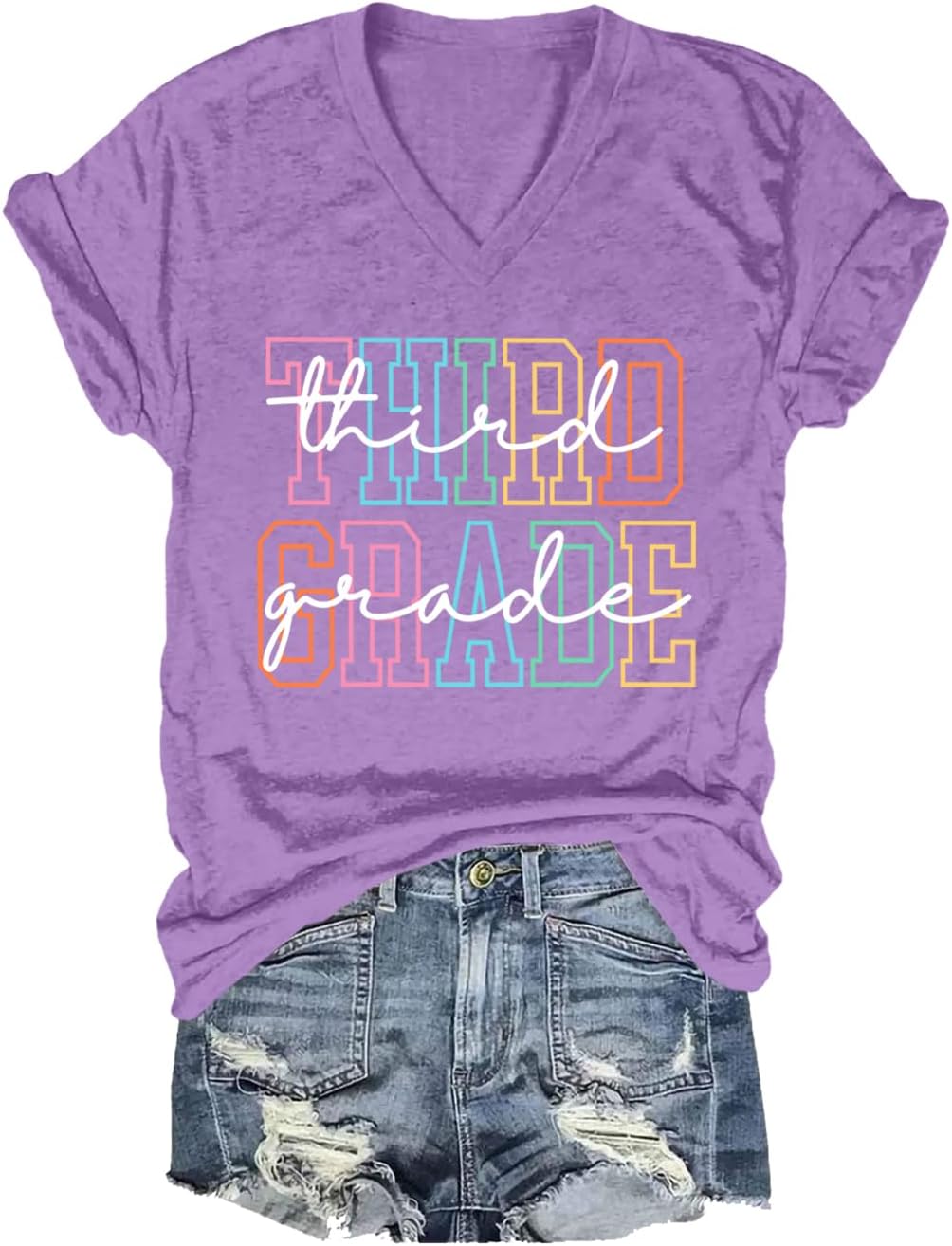Third Grade Teacher Shirt Men Women T-Shirt Tee, Back to School Shirt - Purple1