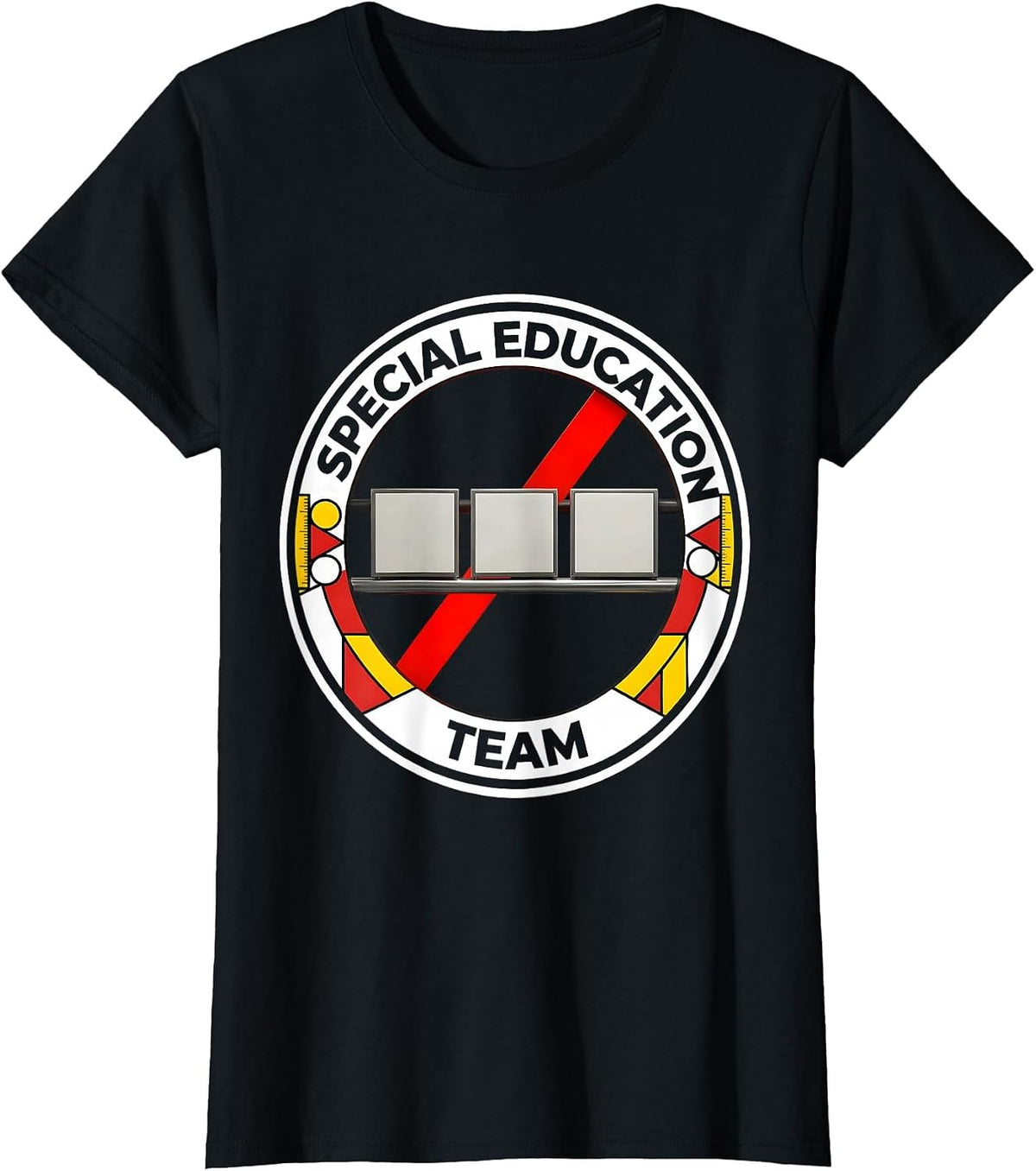 Special Education Team Bauhaus Modernist Teacher Squad Pride T-Shirt - Black