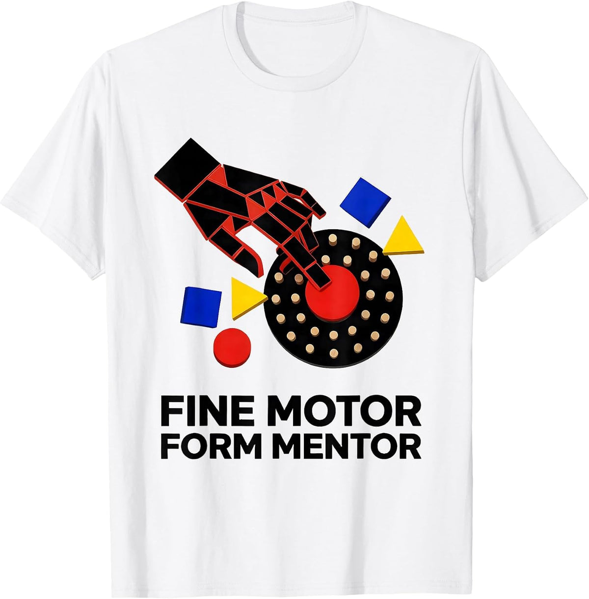 Men's Fine Motor Form Mentor Bauhaus Modernist Occupational T-Shirt - White